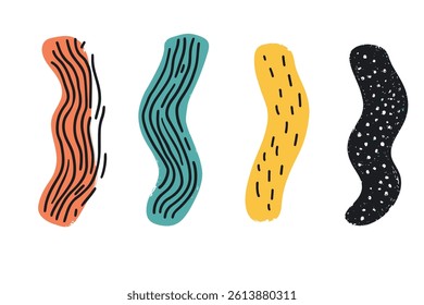 Set of hand drawn doodle scribble stripes. Vector illustration.