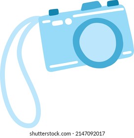 Set of hand drawn doodle traveller. Vector illustration. Travel and sketch summer with travel elements: compass, bikini, sunglasses, camera, cocktail, ticket.