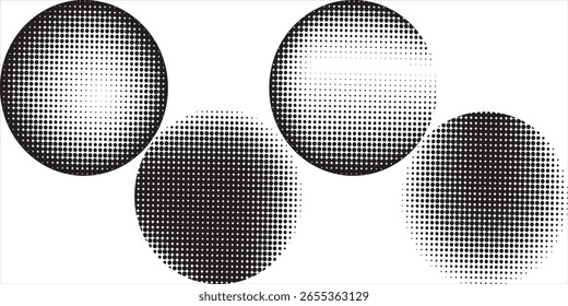 Conjunto de puntos dibujados a mano. Círculo, espiral, Elementos de bola garabato puntos pincel dibujado a mano diseño de boceto. Círculos abstractos semitonos, estilo Ilustración vectorial.