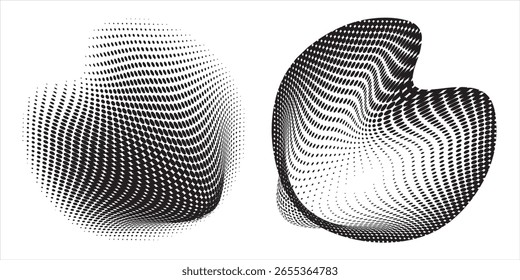 Conjunto de puntos dibujados a mano. Círculo, espiral, Elementos de bola garabato puntos pincel dibujado a mano diseño de boceto. Círculos abstractos semitonos, estilo Ilustración vectorial.