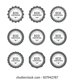 Set of hand drawn eco frendly labels.Vector illustration