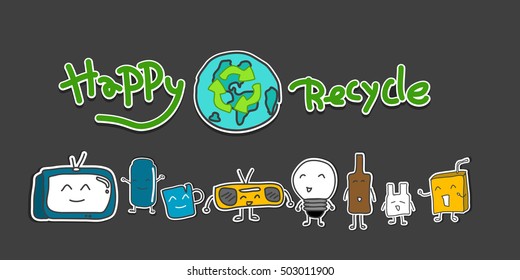 Set of hand drawn eco friendly doodle icons. 
