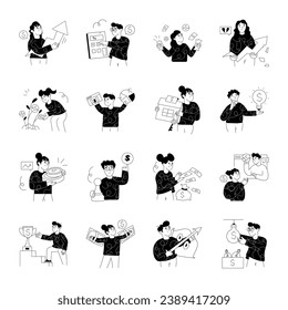 Set of Hand Drawn Economic Illustrations 

