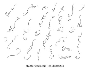 Set of hand drawn elegant decorative borders