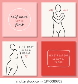 Conjunto de elementos dibujados a mano del tema del periodo menstrual femenino, productos de higiene femeninos como toallitas, tazas menstruales, etc.