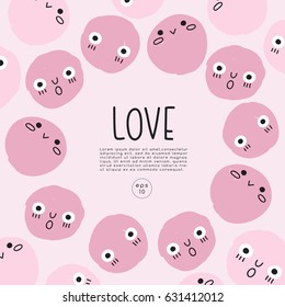 Set of hand drawn emoticons : Vector Illustration