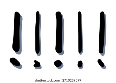 Conjunto de Clipart de signo de exclamación dibujado a mano Elemento único para el diseño