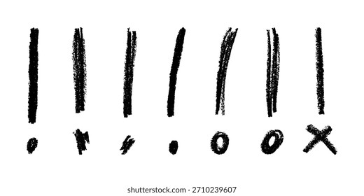 Conjunto de ponto de exclamação desenhado à mão clipart Elemento único para design