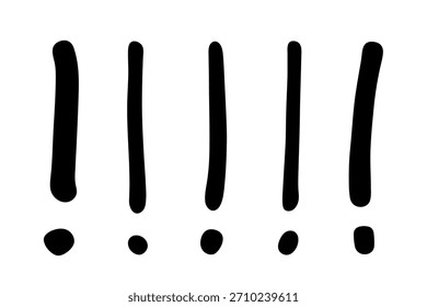 Conjunto de ponto de exclamação desenhado à mão clipart Elemento único para design