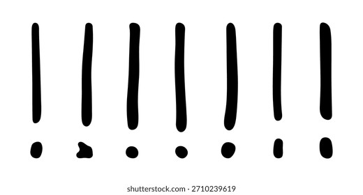 Set of hand drawn exclamation mark clipart Single element for design