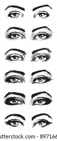 A set of hand drawn eyes