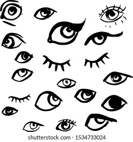 Doodle Eyes Seamless Pattern Vector Background Stock Vector (Royalty ...