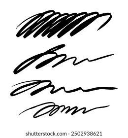 Set of hand drawn fake signatures for your documents in doodle style, doodles drawn with pen. Business vector graphics