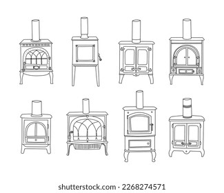 Chimenea dibujada a mano en un estilo de doodle aislado de fondo blanco.