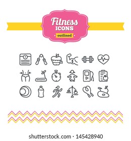 Set Of Hand Drawn Fitness Icons