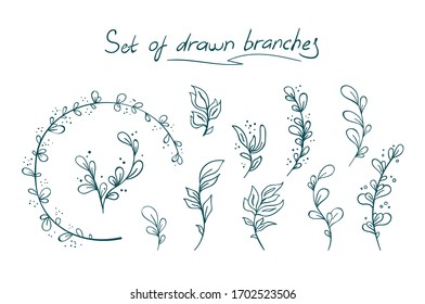 set of hand drawn floral design	