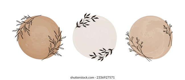 Conjunto de marcos florales dibujados a mano con flores, hojas, hierbas, plantas, ramas. Ilustración vectorial para invitaciones, guardar tarjetas de fecha, identidad corporativa