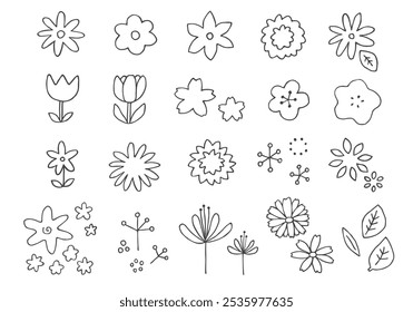 Set of hand drawn floral illustrations