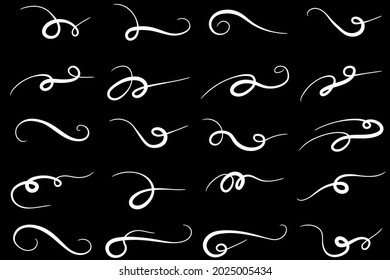 Set of hand drawn flourish elements