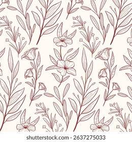 Set of hand drawn flowers and plants. Minimalist forms with elegant botanical elements for invitation, save the date card. Botanical rustic trendy greenery vector illustration.