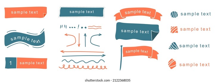 Set of hand drawn frame illustrations. Template for banner vector illustration.