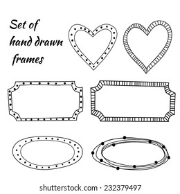 Set of hand drawn frames