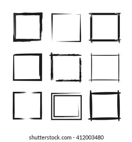 set of hand drawn frames, grunge frames vector