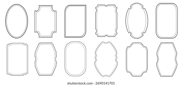 Conjunto de marcos dibujados a mano. Marcos de Antiguas sobre fondo blanco. Ilustración vectorial. Eps 10