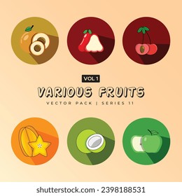 Set with hand drawn fruit doodles - Collection of fruits and berries vector