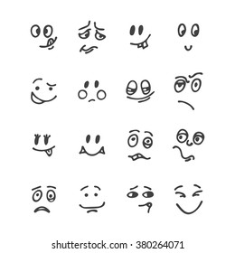 Similar Images, Stock Photos & Vectors of Cartoon face emotions set ...