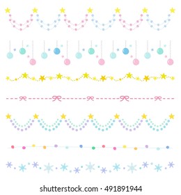 Set of hand drawn garlands, vector eps10 illustration