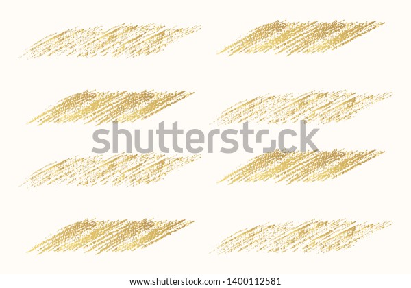 Set of\
hand drawn golden pencil scribble frames for text banner. Edge torn\
box background. Vector isolated hatch\
shapes.
