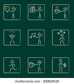 Set of hand drawn graphic signs