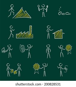 Set of hand drawn graphic signs