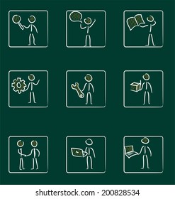 Set of hand drawn graphic signs