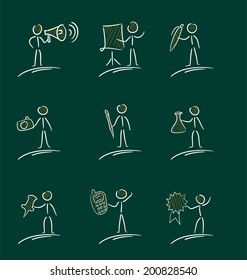 Set of hand drawn graphic signs