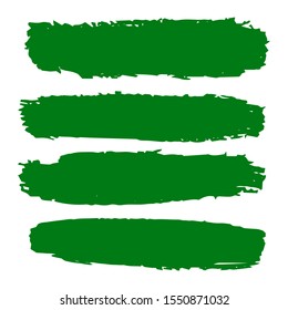 Set Of Hand Drawn Green Brush Graffiti. Watercolor Grunge Element. Dirty Brushes. Organic Watercolor Layer. Distress frame. Dirty Background. Gouache Splash Banner.