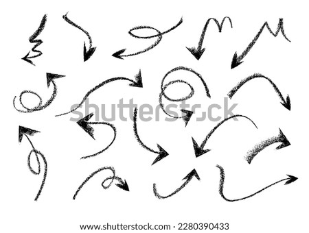 Set of hand drawn grunge arrows