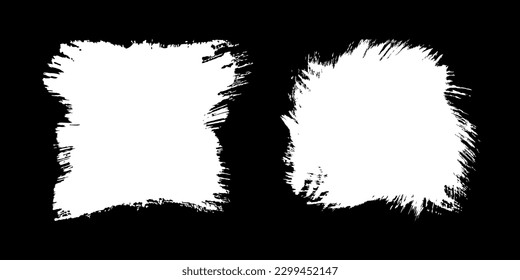 Set of hand drawn grunge backgrounds. Brush strokes. Sale banners. Distress texture. Blank shapes. Distorted border. Vector grunge frames 