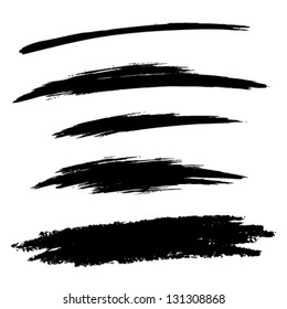 Set of Hand Drawn Grunge Brush Lines, vector illustration