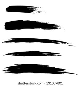 Set of Hand Drawn Grunge Brush Lines, vector illustration