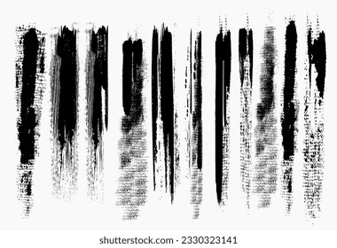 Set of Hand Drawn Grunge Brush Smears, Hand Drawn Grunge Brush vector, Black vector brush strokes collection.  brush Black paint spots vector set 2