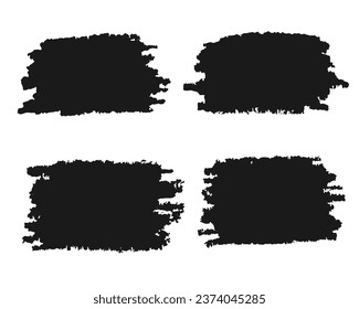 Set of hand drawn grunge brush. Paintbrush black smears collection. Artistic texture of ink brush strokes, splash stains, callouts.	