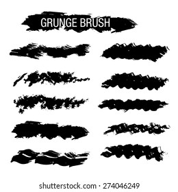 Set of Hand Drawn Grunge Brush Smears - Illustration 9