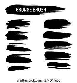 Set of Hand Drawn Grunge Brush Smears - Illustration 13