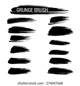 Set of Hand Drawn Grunge Brush Smears - Illustration 12