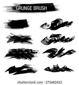 Set of Hand Drawn Grunge Brush
