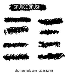 Set of Hand Drawn Grunge Brush
