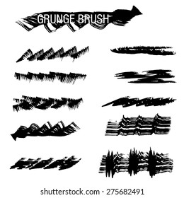 Set of Hand Drawn Grunge Brush