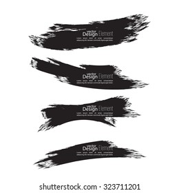 Set of hand drawn grunge brush smears. dark color